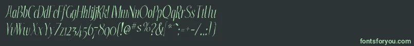 フォントEchelongauntItalic – 黒い背景に緑の文字