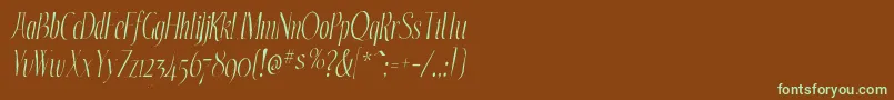 EchelongauntItalic Font – Green Fonts on Brown Background