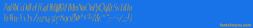 EchelongauntItalic Font – Orange Fonts on Blue Background