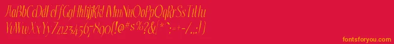 フォントEchelongauntItalic – 赤い背景にオレンジの文字