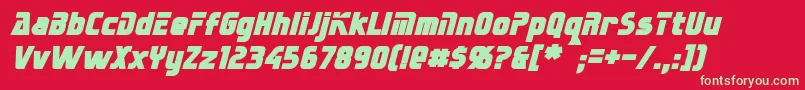 フォントSternbachBoldItalic – 赤い背景に緑の文字