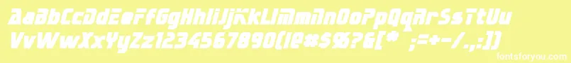 フォントSternbachBoldItalic – 黄色い背景に白い文字