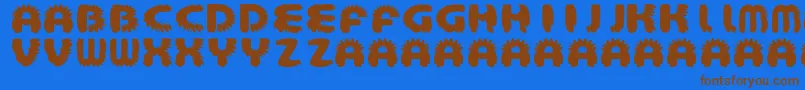 AztecBouffon Font – Brown Fonts on Blue Background