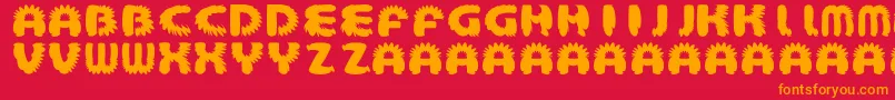 AztecBouffon Font – Orange Fonts on Red Background
