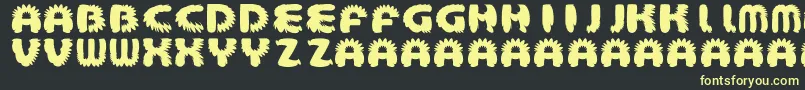 フォントAztecBouffon – 黒い背景に黄色の文字
