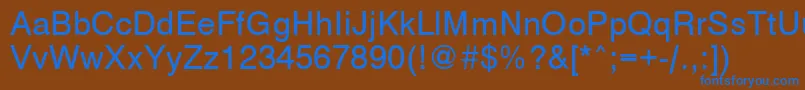 Vantaplain Font – Blue Fonts on Brown Background