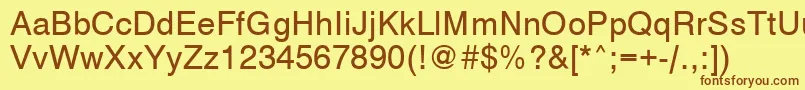 Vantaplain Font – Brown Fonts on Yellow Background