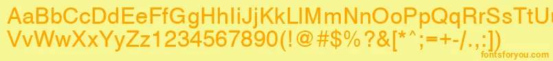 Vantaplain Font – Orange Fonts on Yellow Background