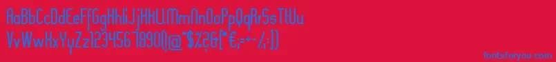 フォントSlimania – 赤い背景に青い文字