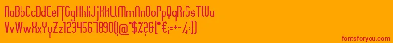 Slimania-Schriftart – Rote Schriften auf orangefarbenem Hintergrund