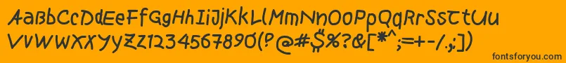 Mousepen Font – Black Fonts on Orange Background