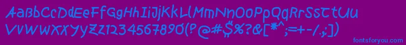 Mousepen Font – Blue Fonts on Purple Background