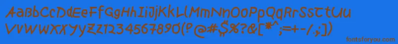 Mousepen Font – Brown Fonts on Blue Background