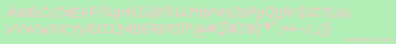 Mousepen Font – Pink Fonts on Green Background