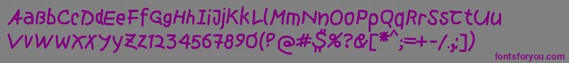 Mousepen Font – Purple Fonts on Gray Background