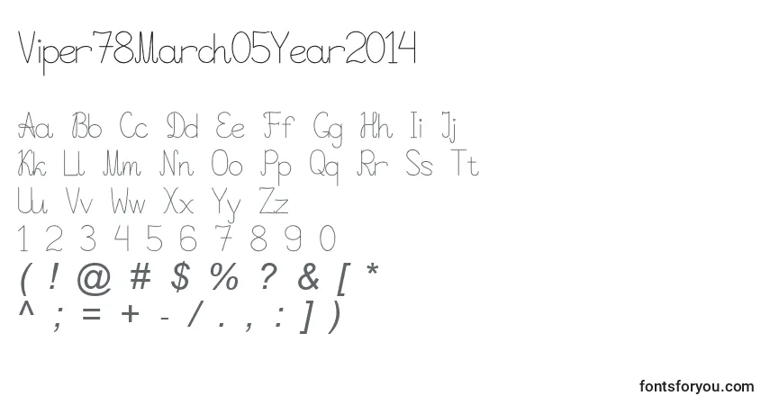 Czcionka Viper78March05Year2014 – alfabet, cyfry, specjalne znaki