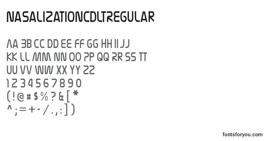 Шрифт NasalizationcdltRegular – алфавит, цифры, специальные символы
