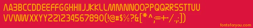 フォントNasalizationcdltRegular – 赤い背景にオレンジの文字