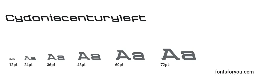 Größen der Schriftart Cydoniacenturyleft