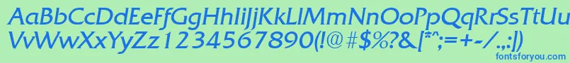 QuadratLightita Font – Blue Fonts on Green Background
