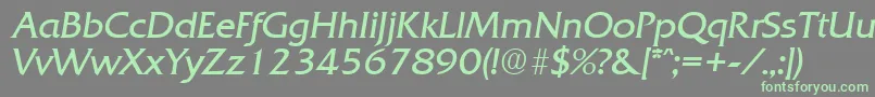 QuadratLightita Font – Green Fonts on Gray Background