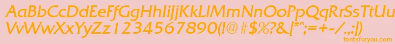 QuadratLightita Font – Orange Fonts on Pink Background