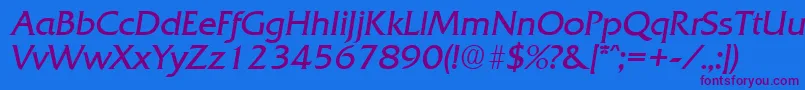 QuadratLightita Font – Purple Fonts on Blue Background