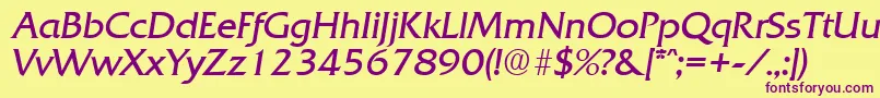 QuadratLightita Font – Purple Fonts on Yellow Background