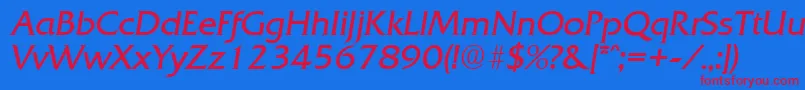 QuadratLightita Font – Red Fonts on Blue Background
