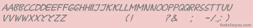 Fonte BPraharaThTlsnTgnItalic – fontes cinzas em um fundo rosa