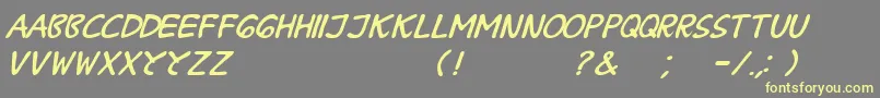 BPraharaThTlsnTgnItalic Font – Yellow Fonts on Gray Background