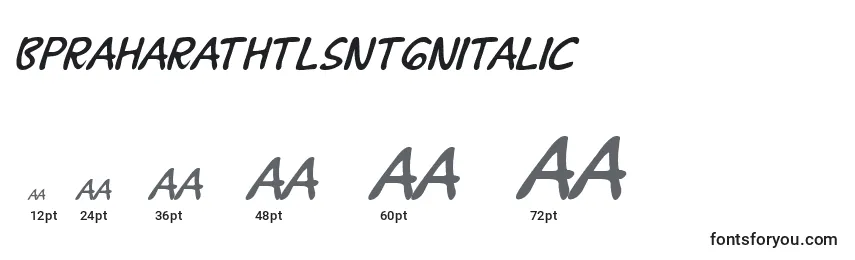 BPraharaThTlsnTgnItalic Font Sizes