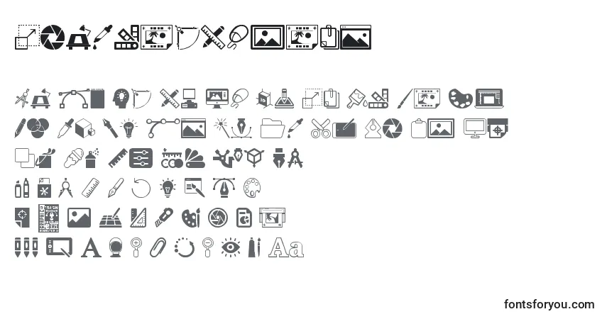 Czcionka GraphicDesign – alfabet, cyfry, specjalne znaki