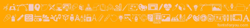 GraphicDesign Font – Pink Fonts on Orange Background