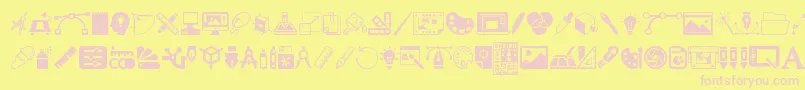 Шрифт GraphicDesign – розовые шрифты на жёлтом фоне