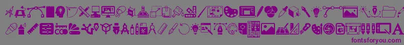 Czcionka GraphicDesign – fioletowe czcionki na szarym tle