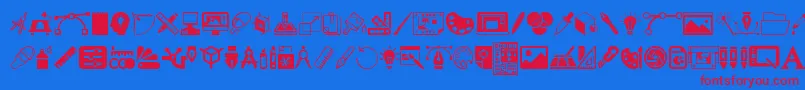 フォントGraphicDesign – 赤い文字の青い背景