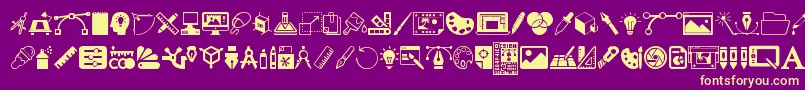 GraphicDesign Font – Yellow Fonts on Purple Background