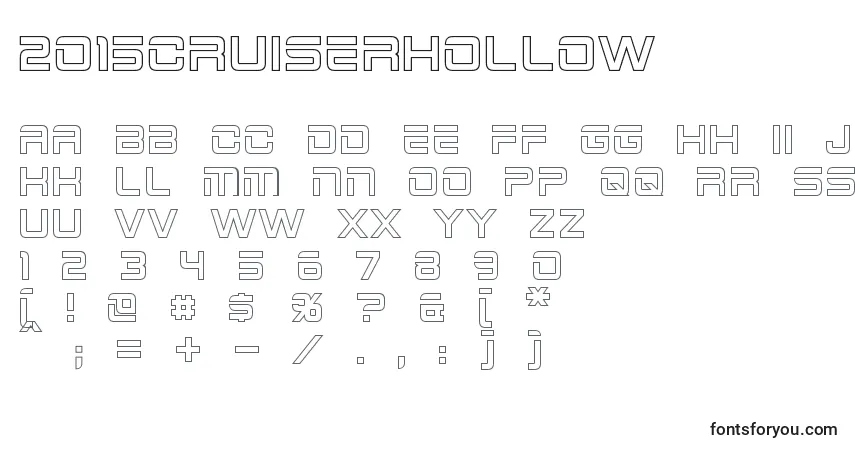 Schriftart 2015CruiserHollow (102309) – Alphabet, Zahlen, spezielle Symbole