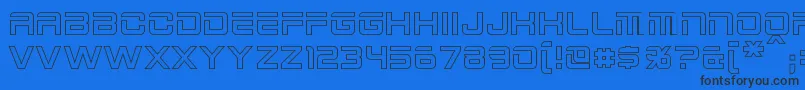 フォント2015CruiserHollow – 黒い文字の青い背景