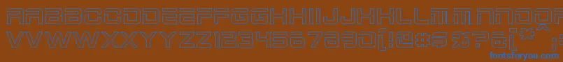 フォント2015CruiserHollow – 茶色の背景に青い文字