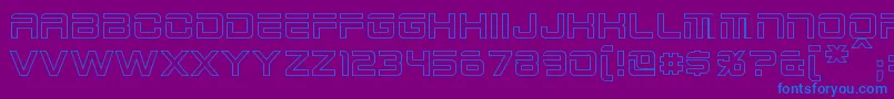 フォント2015CruiserHollow – 紫色の背景に青い文字