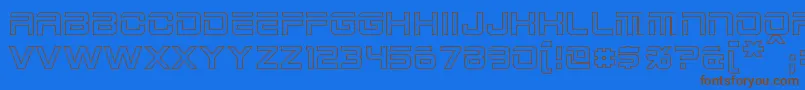 Шрифт 2015CruiserHollow – коричневые шрифты на синем фоне