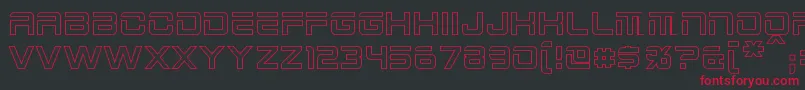 フォント2015CruiserHollow – 黒い背景に赤い文字