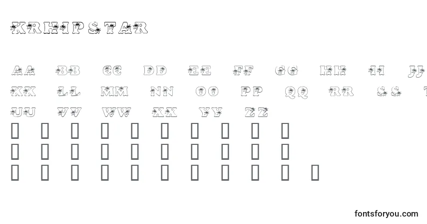Schriftart KrHipStar – Alphabet, Zahlen, spezielle Symbole