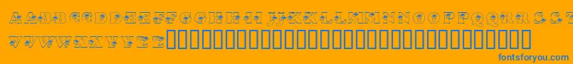 KrHipStar-fontti – siniset fontit oranssilla taustalla