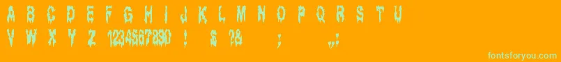 Ghostbay Font – Green Fonts on Orange Background