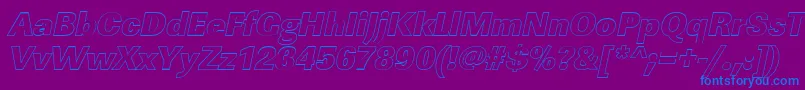 LinearouHeavyItalic Font – Blue Fonts on Purple Background