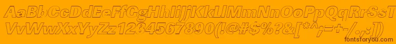 Lisätietoja LinearouHeavyItalic-fontista LinearouHeavyItalic-fontti – ruskeat fontit oranssilla taustalla