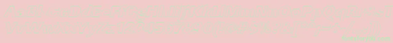 LinearouHeavyItalic Font – Green Fonts on Pink Background